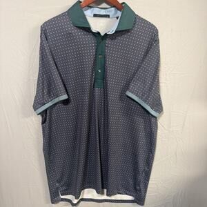 Greyson Polo Shirt Mens XL Gray Green Pattern Performance Golf Athletic